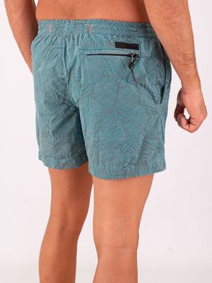 3. Maillot de bain homme Zeybra en tissu technique à imprimé tropical Turquoise