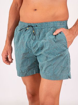 4. Maillot de bain homme Zeybra en tissu technique à imprimé tropical Turquoise
