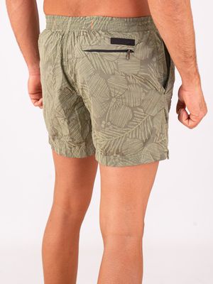 3. Maillot de bain homme Zeybra en tissu technique à imprimé tropical Vert