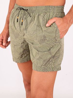 4. Maillot de bain homme Zeybra en tissu technique à imprimé tropical Vert