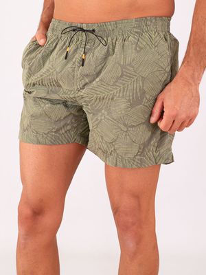 2. Maillot de bain homme Zeybra en tissu technique à imprimé tropical Vert