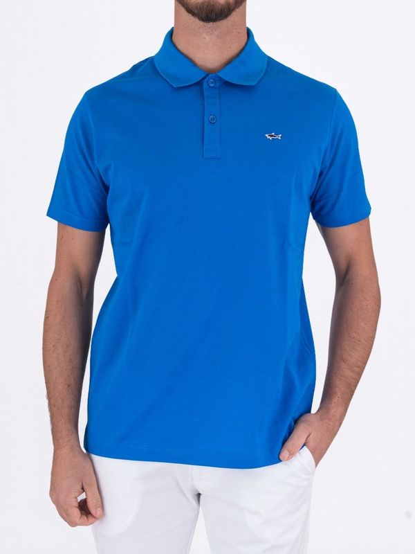 Polo Uomo Paul&Shark Maniche Corte in Cotone con Logo Ricamato Azzurro PAUL & SHARK