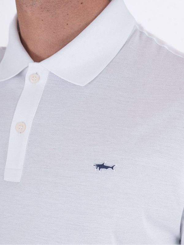 4. Polo Uomo Paul&Shark Maniche Corte in Cotone con Logo Ricamato Bianco PAUL & SHARK 99311001