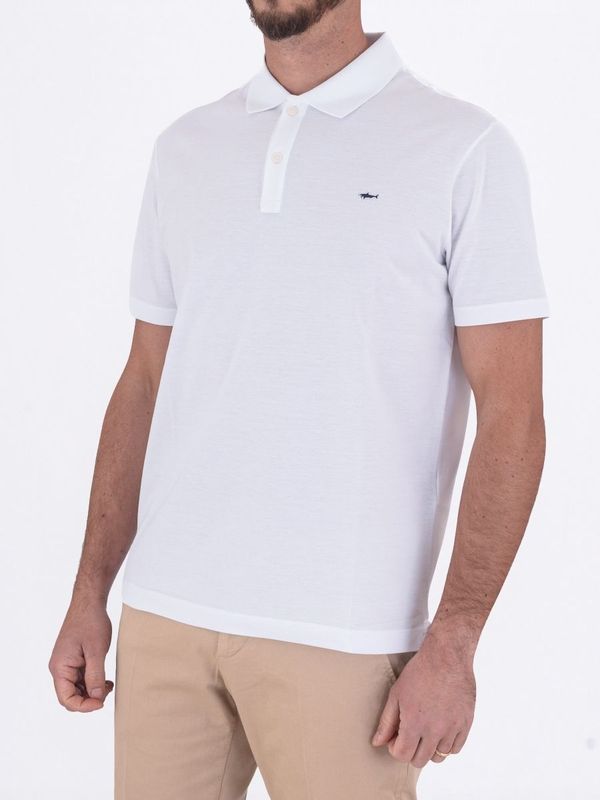 2. Polo Uomo Paul&Shark Maniche Corte in Cotone con Logo Ricamato Bianco PAUL & SHARK 99311001