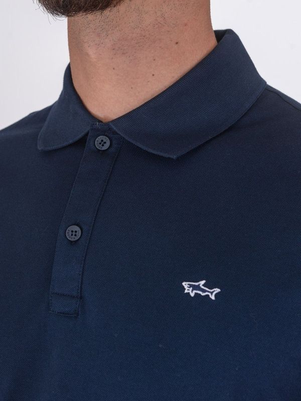 4. Polo Uomo Paul&Shark Maniche Corte in Cotone con Logo Ricamato Blu PAUL & SHARK 99311001