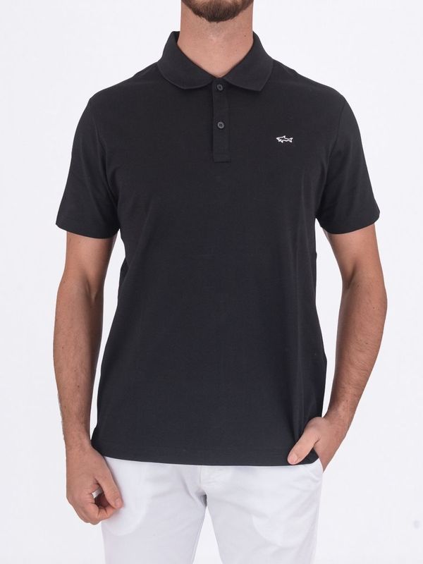 Polo Uomo Paul&Shark Maniche Corte in Cotone con Logo Ricamato Nero PAUL & SHARK