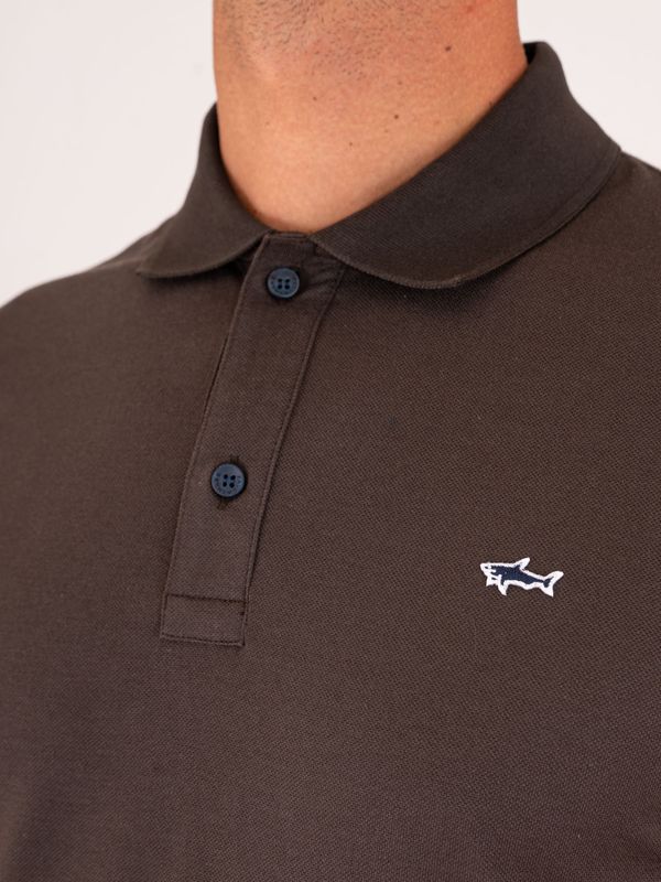 4. Polo Uomo Paul&Shark Maniche Corte in Cotone con Logo Ricamato Marrone PAUL & SHARK 99311001