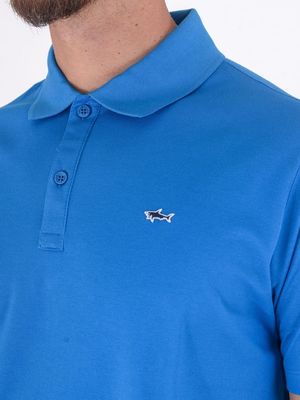 4. Polo Uomo Paul&Shark Maniche Corte in Cotone con Logo Ricamato Azzurro
