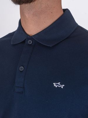 4. Polo Uomo Paul&Shark Maniche Corte in Cotone con Logo Ricamato Blu