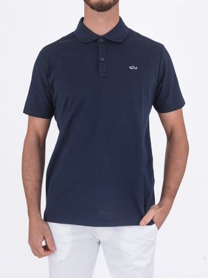 1. Polo Uomo Paul&Shark Maniche Corte in Cotone con Logo Ricamato Blu