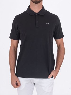 1. Polo Uomo Paul&Shark Maniche Corte in Cotone con Logo Ricamato Nero