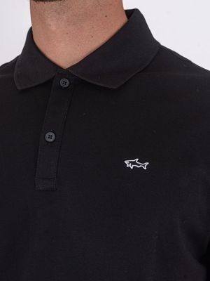 4. Polo Uomo Paul&Shark Maniche Corte in Cotone con Logo Ricamato Nero