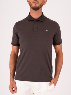 1. Polo Uomo Paul&Shark Maniche Corte in Cotone con Logo Ricamato Marrone