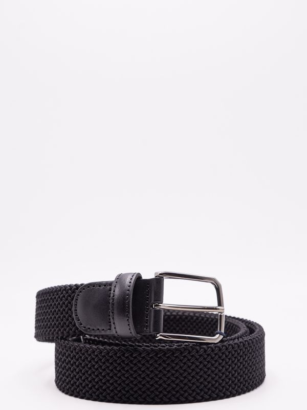 1. Paul&Shark Men's Braided Elastic Belt with Metal Buckle Black PAUL & SHARK 24416004