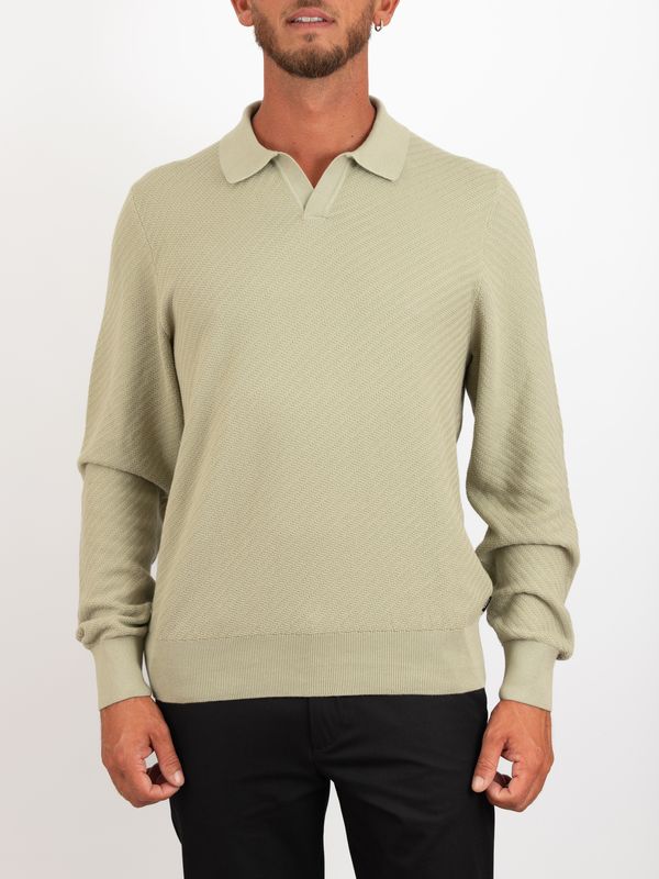 Polo homme BOSS avec col polo et finitions texturées Vert sauge BOSS