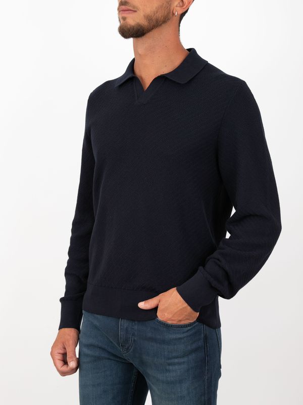 2. BOSS Men's Polo Shirt with Polo Collar and Textured Workmanship Blue BOSS 50565511