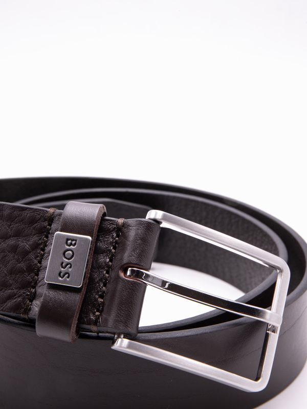 3. Cintura Uomo BOSS in Pelle con Fibbia Classica e Dettaglio Logo Marrone BOSS 50529898