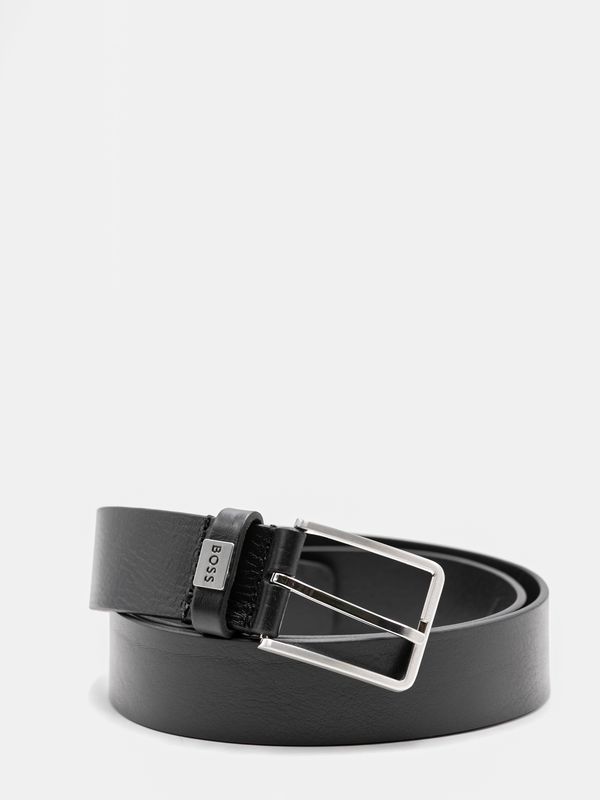 2. BOSS Men's Leather Belt with Classic Buckle and Logo Detail Black BOSS 50529898