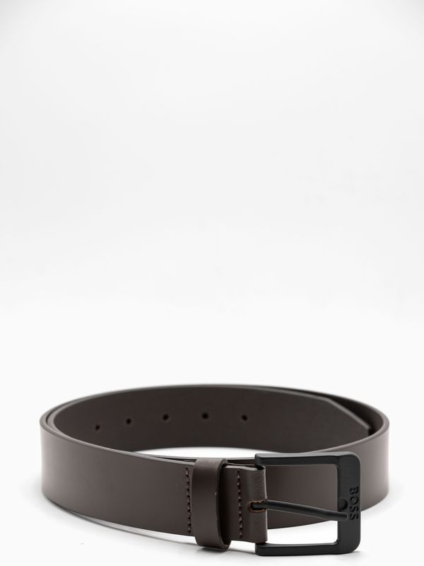 Cintura Uomo BOSS in Pelle con Fibbia Logata Marrone BOSS