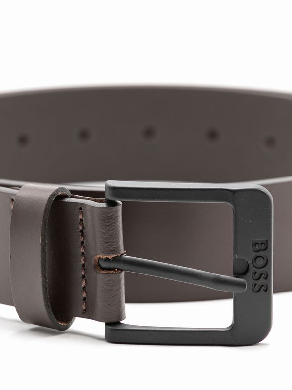 3. BOSS Men's Leather Belt with Logo Buckle Brown BOSS 50522574