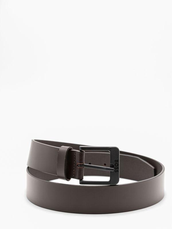 2. BOSS Men's Leather Belt with Logo Buckle Brown BOSS 50522574