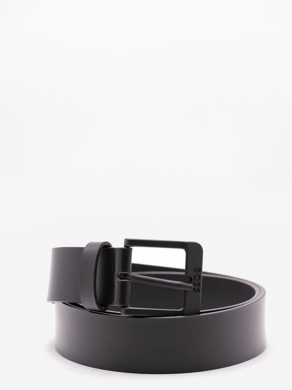 2. BOSS Men's Leather Belt with Logo Buckle Black BOSS 50522574