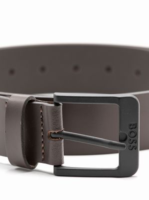 3. BOSS Men's Leather Belt with Logo Buckle Brown