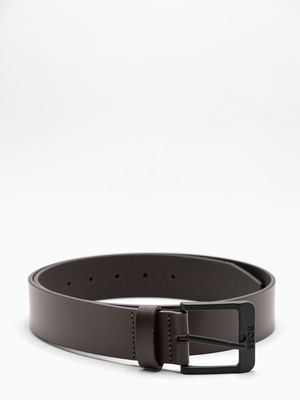 1. BOSS Men's Leather Belt with Logo Buckle Brown