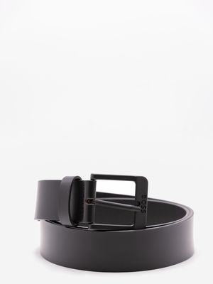 2. BOSS Men's Leather Belt with Logo Buckle Black