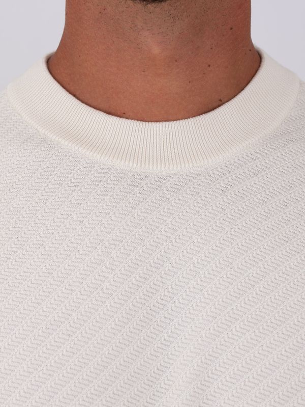 6. BOSS Men's Crew Neck Cotton Sweater with Jacquard Workmanship White BOSS 50565565