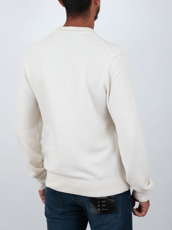 4. BOSS Men's Crew Neck Cotton Sweater with Jacquard Workmanship White BOSS 50565565