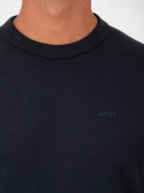 5. BOSS Men's Crewneck Cotton Sweatshirt with Embroidered Logo Blue BOSS 50546387