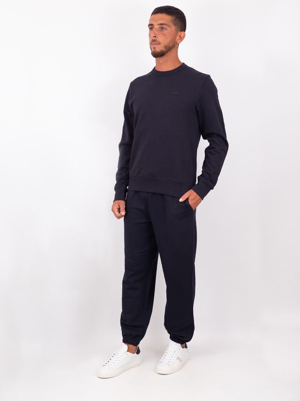 6. BOSS Men's Crewneck Cotton Sweatshirt with Embroidered Logo Blue BOSS 50546387
