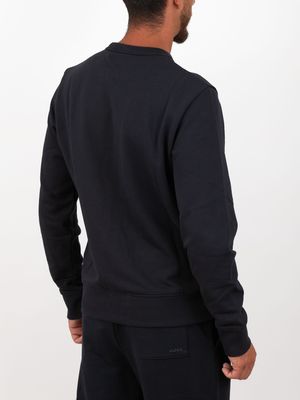 3. BOSS Men's Crewneck Cotton Sweatshirt with Embroidered Logo Blue