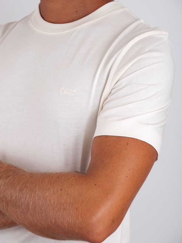 5. BOSS Men's Slim Fit Cotton T-Shirt with Embroidered Logo White BOSS 50565995