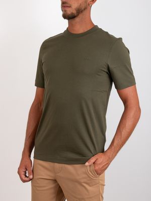 2. T-shirt BOSS pour homme, coupe ajustée, en coton, avec logo brodé Vert
