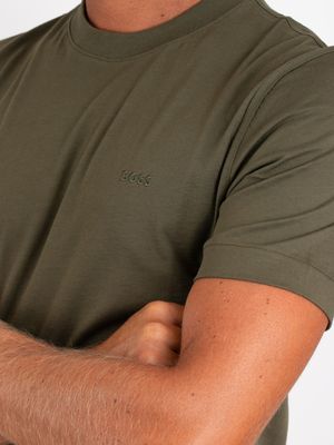 5. T-shirt BOSS pour homme, coupe ajustée, en coton, avec logo brodé Vert