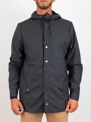 1. Rains Jacket Men's Waterproof Jacket PU Fabric Blue
