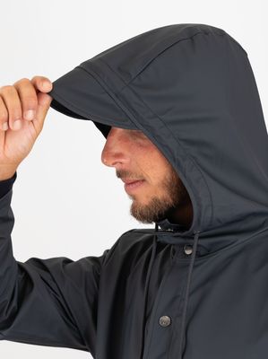4. Rains Jacket Men's Waterproof Jacket PU Fabric Blue
