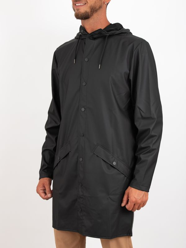 2. Rains Unisex Long Rain Jacket in Waterproof PU Fabric Black RAINS 12020