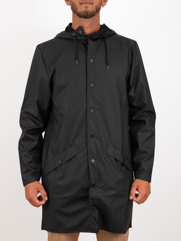 1. Rains Unisex Long Rain Jacket in Waterproof PU Fabric Black RAINS 12020
