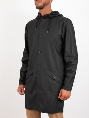 2. Veste de pluie longue unisexe Rains en tissu PU imperméable Noir