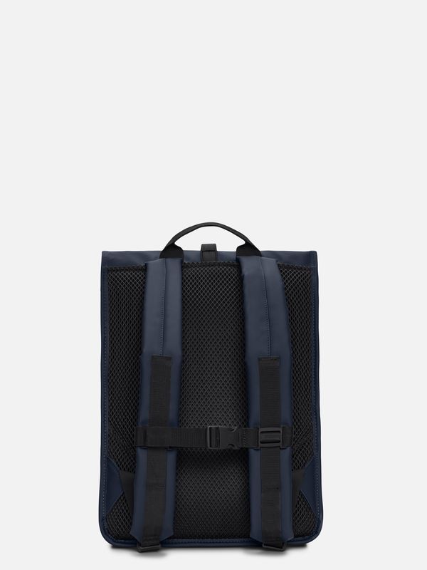 3. Rains Rolltop Rucksack with roll-top opening and carabiner closure Blue RAINS 13320