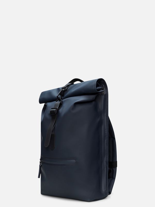 2. Rains Rolltop Rucksack with roll-top opening and carabiner closure Blue RAINS 13320