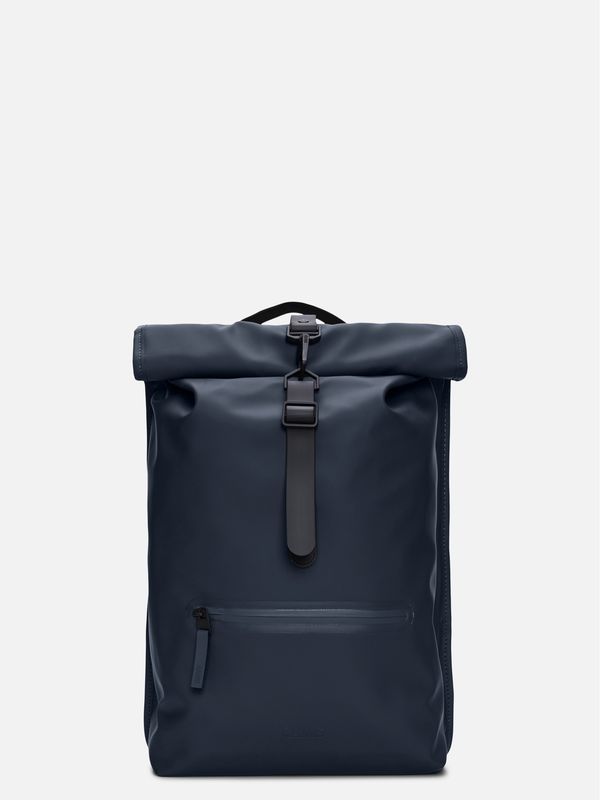 1. Rains Rolltop Rucksack with roll-top opening and carabiner closure Blue RAINS 13320