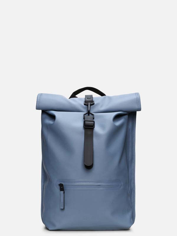 1. Rains Rolltop Rucksack with roll-top opening and carabiner closure Blue Dusk RAINS 13320