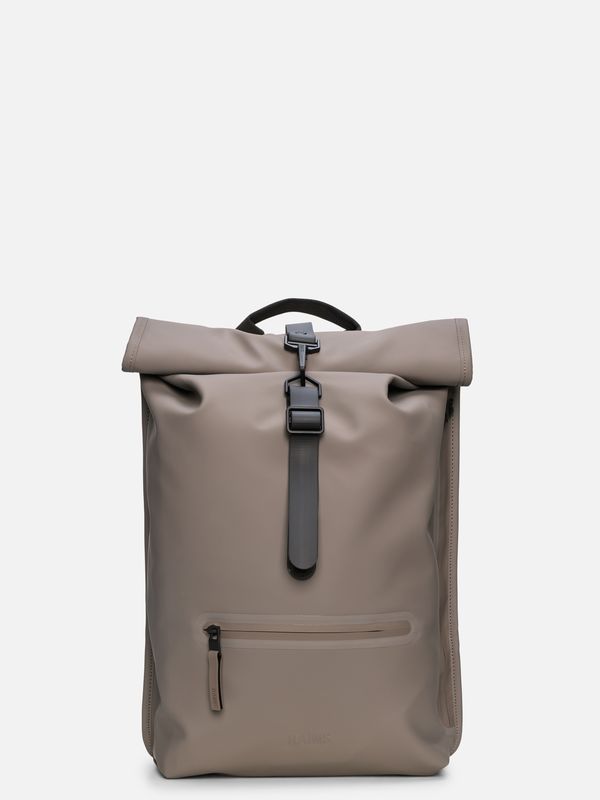 1. Rains Rolltop Rucksack with roll-top opening and carabiner closure Cinder RAINS 13320
