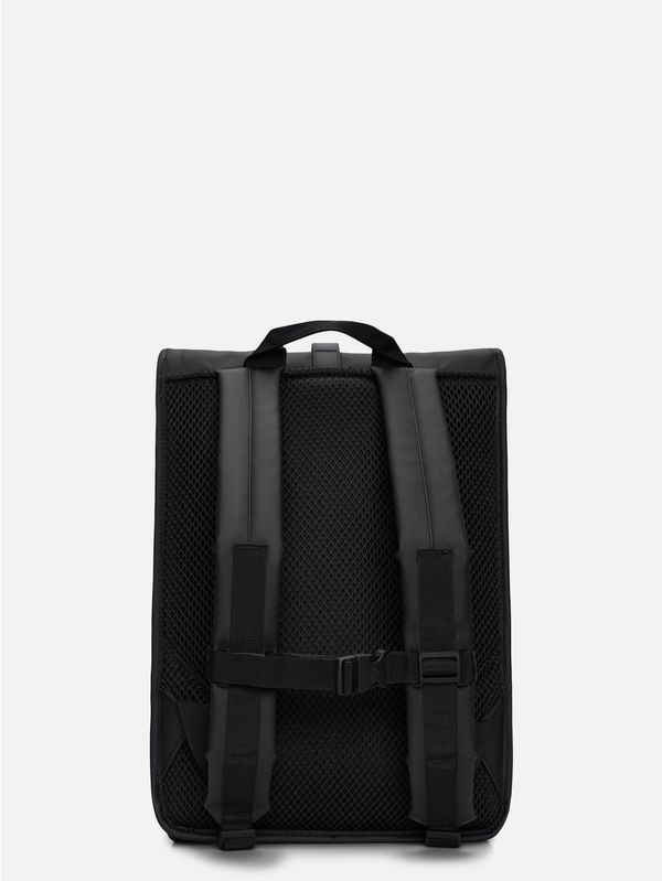 3. Rains Rolltop Rucksack with roll-top opening and carabiner closure Black RAINS 13320
