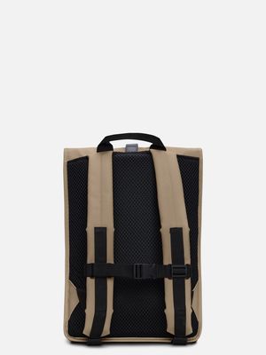 3. Rains Rolltop Rucksack with roll-top opening and carabiner closure Beige