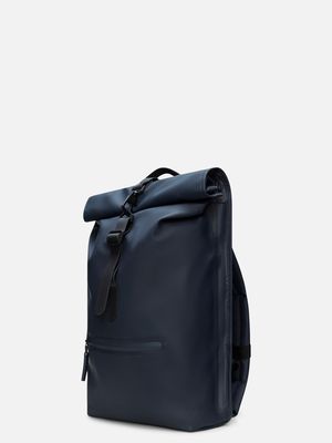 2. Rains Rolltop Rucksack with roll-top opening and carabiner closure Blue